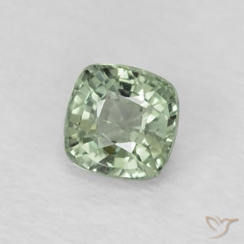 Saphir Forêt verte naturelle Coussin, 0.54 ct, VS