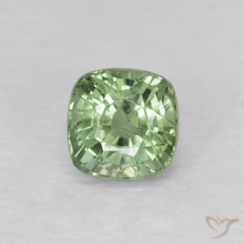 0.62ct Naturel Vert pâle Saphir, Coussin, VS