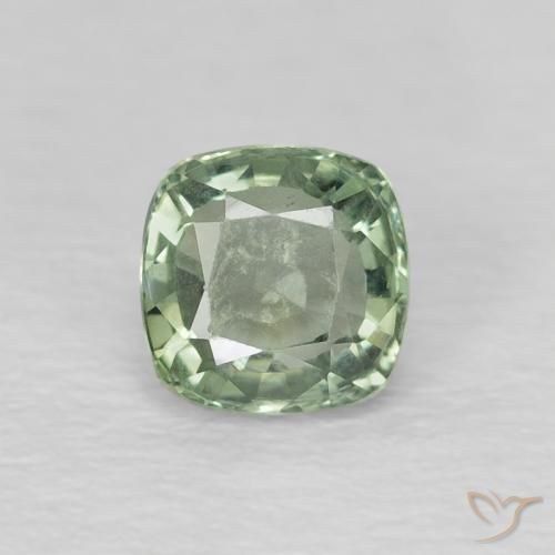 0.65ct Naturel Vert clair Saphir, Coussin, VS, Photo A