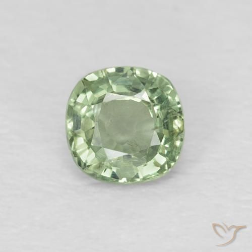 0.43ct Naturel Vert pâle Saphir, Coussin, VS
