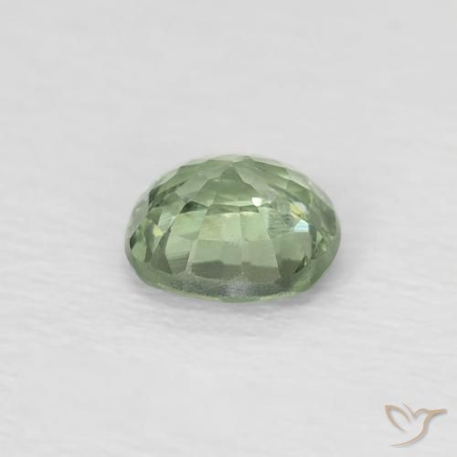 Saphir Vert pâle naturelle Coussin, 0.43 ct, VS