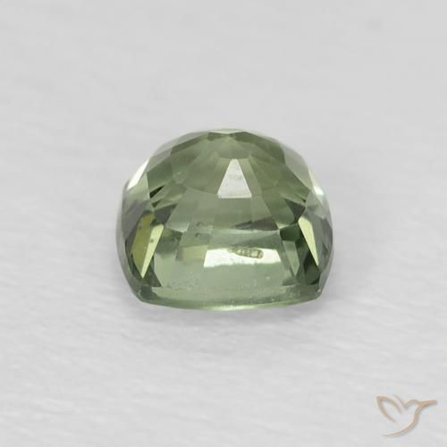 Saphir Vert sauge léger naturelle Coussin, 0.69 ct, VS