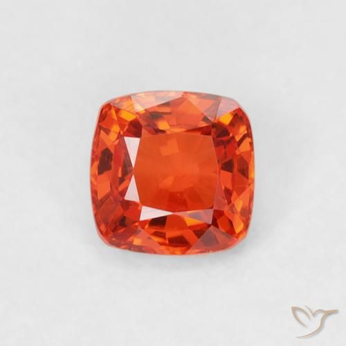 0.56ct Naturel Orange rougeâtre Saphir, Coussin, VVS-VS