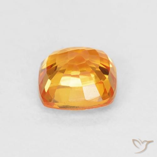 Saphir Orange moyen naturelle Coussin, 0.71 ct, VVS-VS