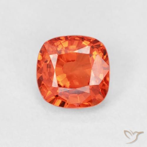 0.58ct Naturel Orange rougeâtre Saphir, Coussin, VS