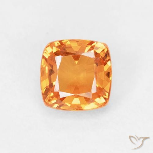 0.60ct Naturel Orange moyen Saphir, Coussin, VVS-VS