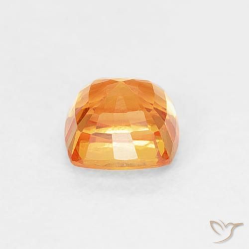 Saphir Orange moyen naturelle Coussin, 0.60 ct, VVS-VS