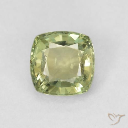 0.58ct Naturel Vert jaunâtre Saphir, Coussin, VVS-VS