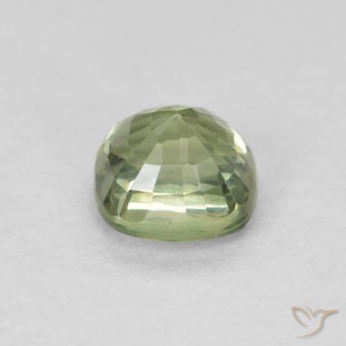 Saphir Vert sauge très clair naturelle Coussin, 0.55 ct, VVS