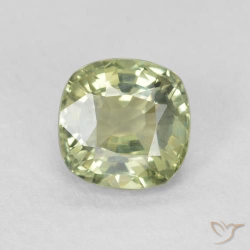 0.65ct Naturel Vert sauge très clair Saphir, Coussin, VVS-VS
