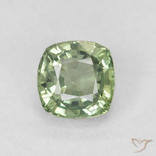 0.63ct Naturel Vert clair Saphir, Coussin, VVS-VS