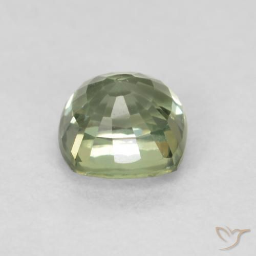 Saphir Vert clair naturelle Coussin, 0.63 ct, VVS-VS