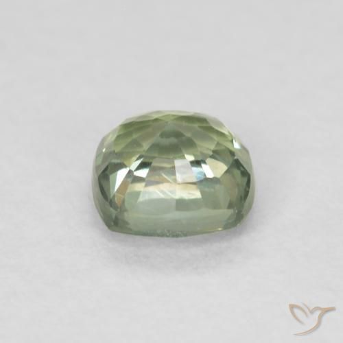 Saphir Vert sauge léger naturelle Coussin, 0.48 ct, VVS-VS