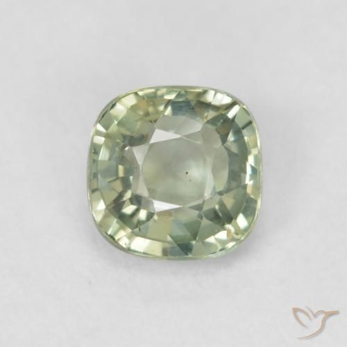 0.58ct Naturel Vert sauge léger Saphir, Coussin, VVS-VS