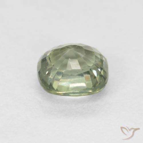 Saphir Vert sauge léger naturelle Coussin, 0.58 ct, VVS-VS