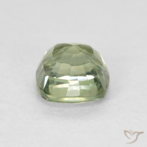 Saphir Vert sauge très clair naturelle Coussin, 0.69 ct, VVS-VS