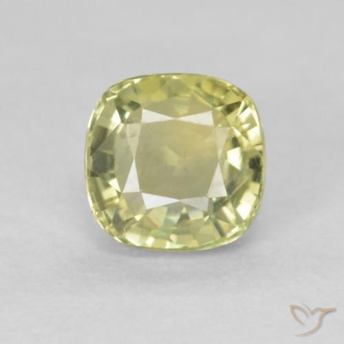 0.64ct Naturel Vert clair Saphir, Coussin, VVS-VS