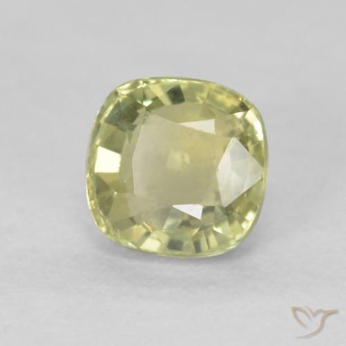 Saphir Vert clair naturelle Coussin, 0.64 ct, VVS-VS