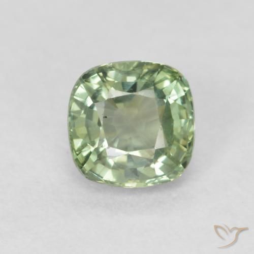 Saphir vert de 0,55 carats,, Coussin Saphir en vrac de Tanzanie, Gemme naturelle, 4,5 x 4,4 mm, Photo A