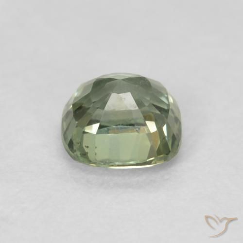 Saphir Vert sauge très clair naturelle Coussin, 0.55 ct, VVS