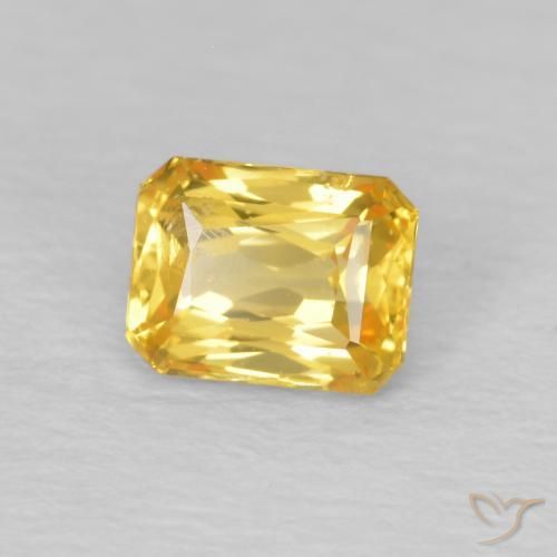 Saphir Doré naturelle Octogone / coupe Émeraude, 0.58 ct, VS