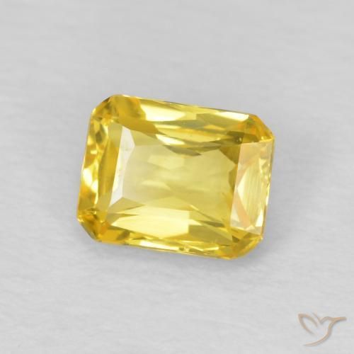 Saphir Doré moyen naturelle Octogone / coupe Émeraude, 0.60 ct, VVS