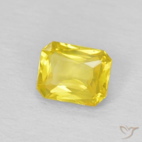 Saphir Bourdon jaune naturelle Octogone / coupe Émeraude, 0.46 ct, VVS