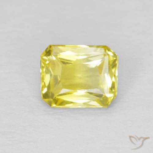 0.49ct Naturel Jaune clair Saphir, Taille émeraude, VVS
