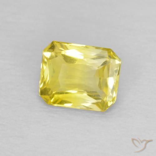 Saphir Jaune clair naturelle Octogone / coupe Émeraude, 0.49 ct, VVS