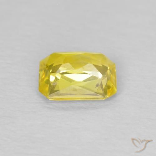 Saphir Jaune clair naturelle Octogone / coupe Émeraude, 0.49 ct, VVS