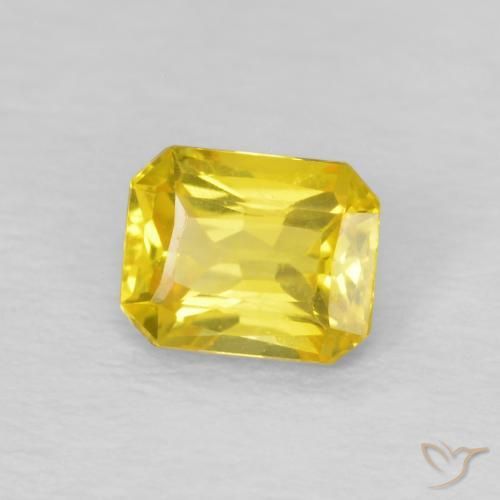 Saphir Jaune Toscane naturelle Octogone / coupe Émeraude, 0.56 ct, VVS