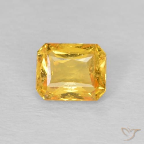 0.49ct Naturel Or moyen Saphir, Taille émeraude, VS