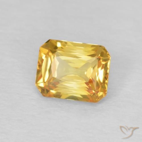 Saphir Doré naturelle Octogone / coupe Émeraude, 0.53 ct, VVS
