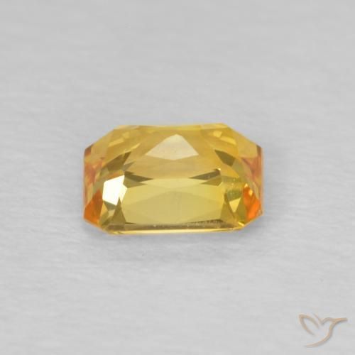 Saphir Doré naturelle Octogone / coupe Émeraude, 0.53 ct, VVS