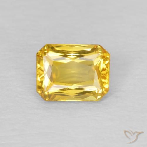 0.52ct Naturel Doré Saphir, Taille émeraude, VS
