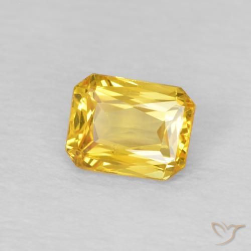 Saphir Doré naturelle Octogone / coupe Émeraude, 0.52 ct, VS