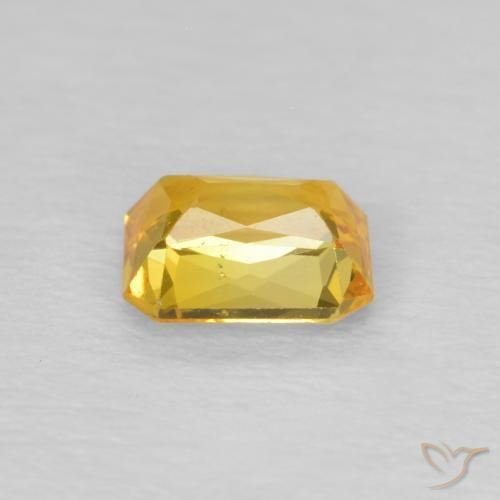 Saphir Doré naturelle Octogone / coupe Émeraude, 0.52 ct, VS