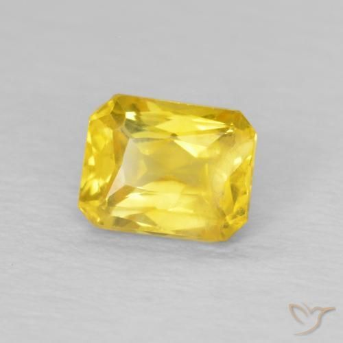 Saphir Jaune moyen naturelle Octogone / coupe Émeraude, 0.56 ct, VS