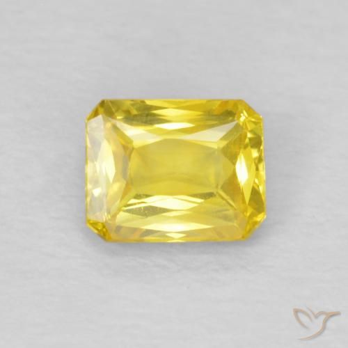0.53ct Naturel Jaune moyen Saphir, Taille émeraude, VS