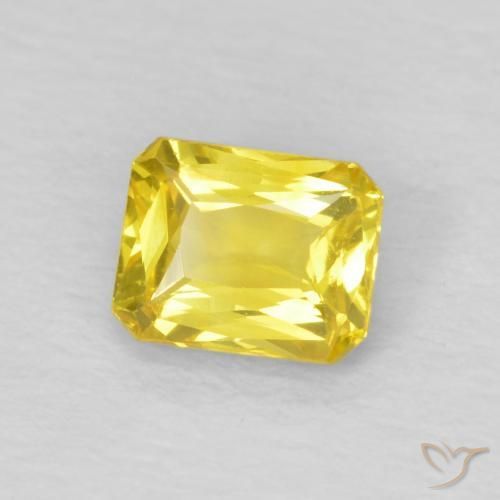 Saphir Jaune moyen naturelle Octogone / coupe Émeraude, 0.53 ct, VS