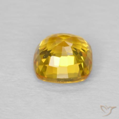 Saphir Doré vif naturelle Coussin, 0.57 ct, VVS