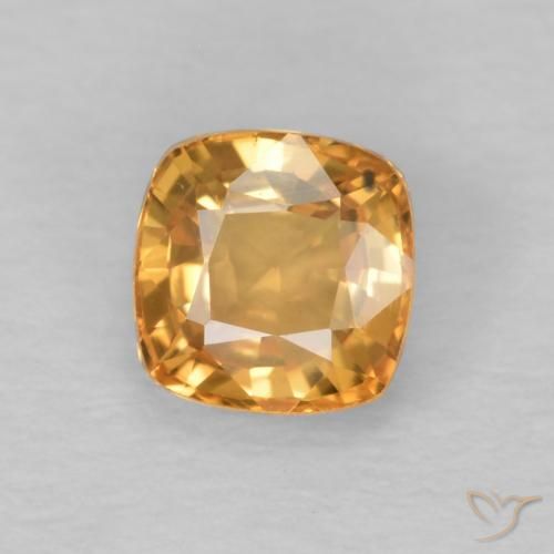 0.62ct Naturel Miel Orange Saphir, Coussin, VVS