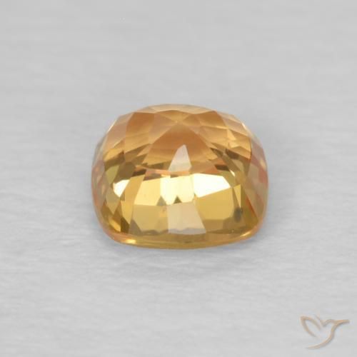 Saphir Miel Orange naturelle Coussin, 0.62 ct, VVS