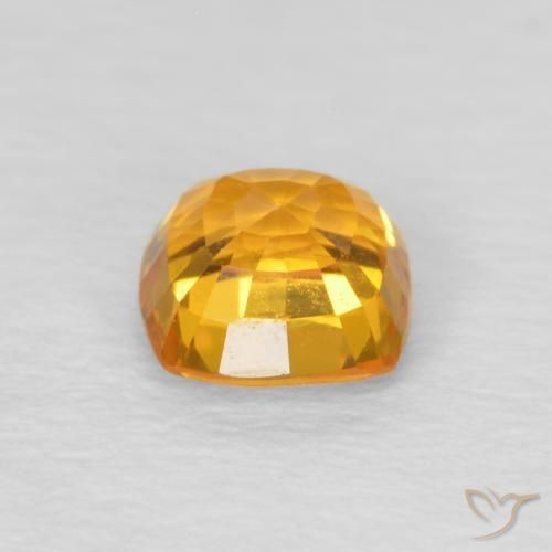 Saphir Orange moyen naturelle Coussin, 0.56 ct, VVS