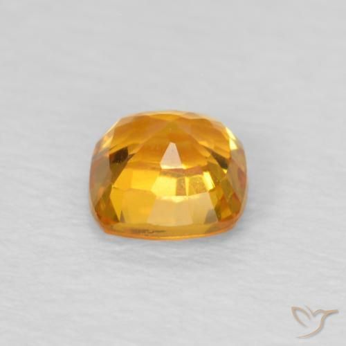 Saphir Orange vif naturelle Coussin, 0.49 ct, VVS