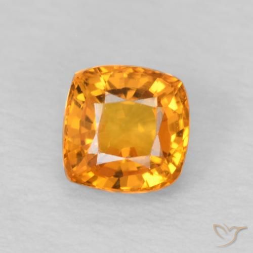 0.61ct Naturel Orange vif Saphir, Coussin, VVS