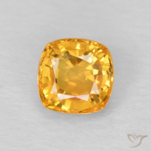 0.57ct Naturel Orange-or Saphir, Coussin, VVS