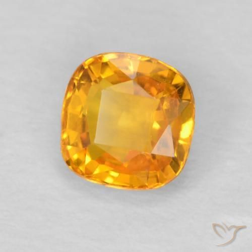 Saphir Orange-or naturelle Coussin, 0.65 ct, VVS