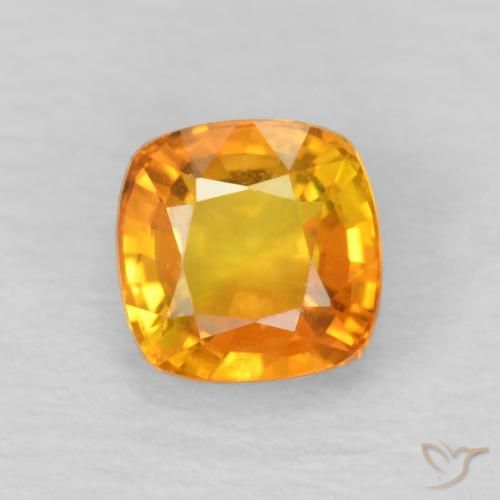 0.69ct Naturel Orange moyen Saphir, Coussin, VVS