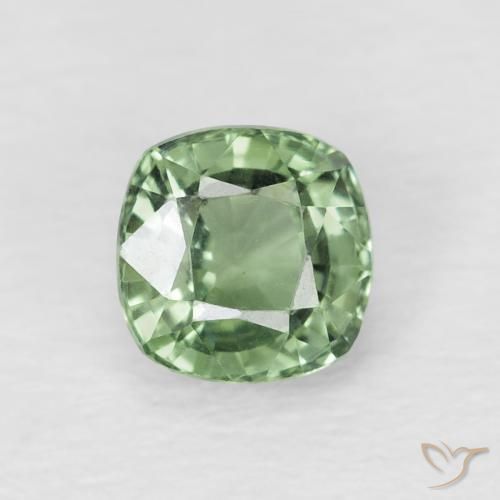 0.74ct Naturel Vert forêt léger Saphir, Coussin, VVS-VS